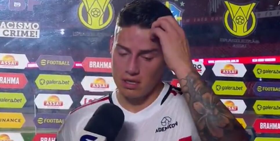 James Rodríguez após derrota do São Paulo em entrevista (Foto: Reprodução/ Premier)