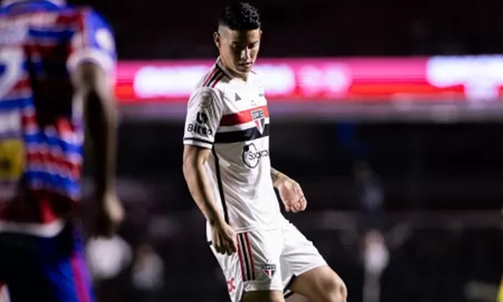 O camisa 19 do SPFC rm partida contra o Fortaleza (Foto: Reprodução/ Marcos Ribolli)