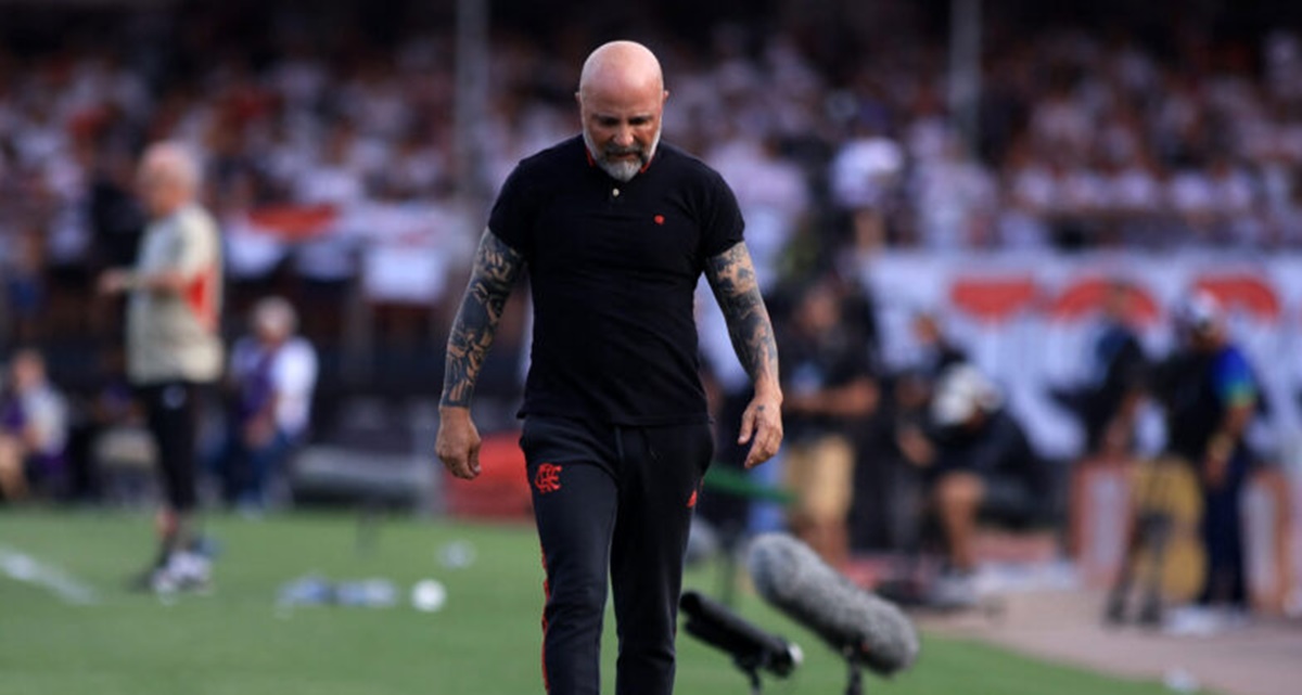 Jorge Sampaoli perde chance de único título na temporada ao Flamengo (Foto: Reprodução/ CRF)