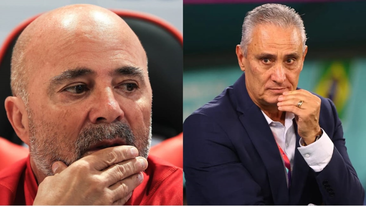 Tite aguarda demissão de Jorge Sampaoli para ser anunciado no Flamengo (Fotos: Reprodução/  Buda Mendes/ Getty Images/ Hannah Mckay/ Reuters/ Montagem)