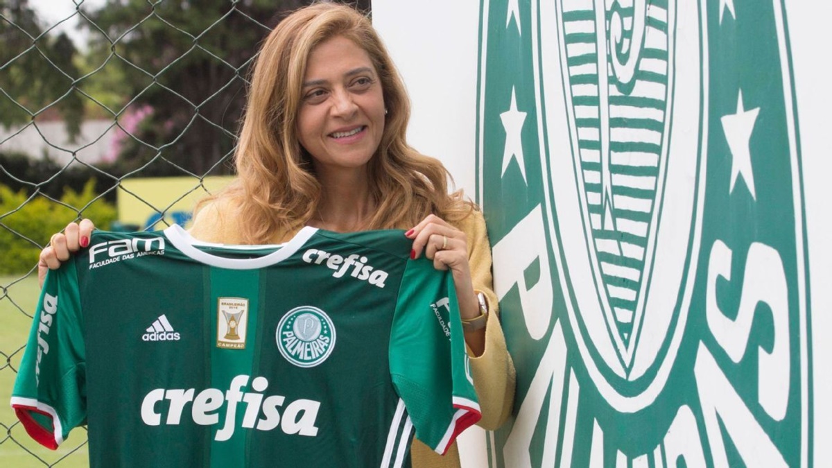 Leila Pereira, presidente do Palmeiras, tem prejuízo nos cofres com venda de atacante (Foto: Reprodução/ Divulgação/ SE Palmeiras)