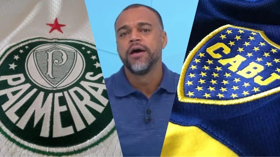 Denílson comenta previsão entre Palmeiras e Boca Juniors pela Libertadores (Fotos: Reprodução/ Jogo Aberto/ Band/ Internet/ Montagem)