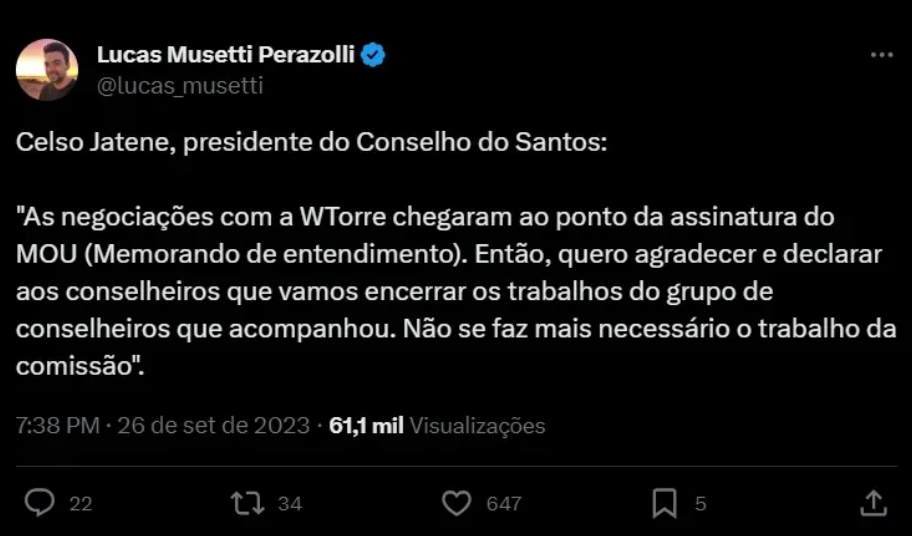 Presidente do clube de futebol praiano falou sobre mudanças (Foto: Reprodução)