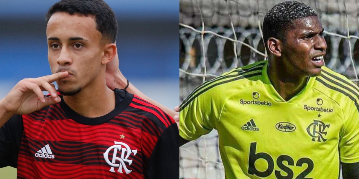 Matheus Gonçalves e Hugo Souza, jogadores vão retornar ao Flamengo em 2024 (Imagem Reprodução Internet)