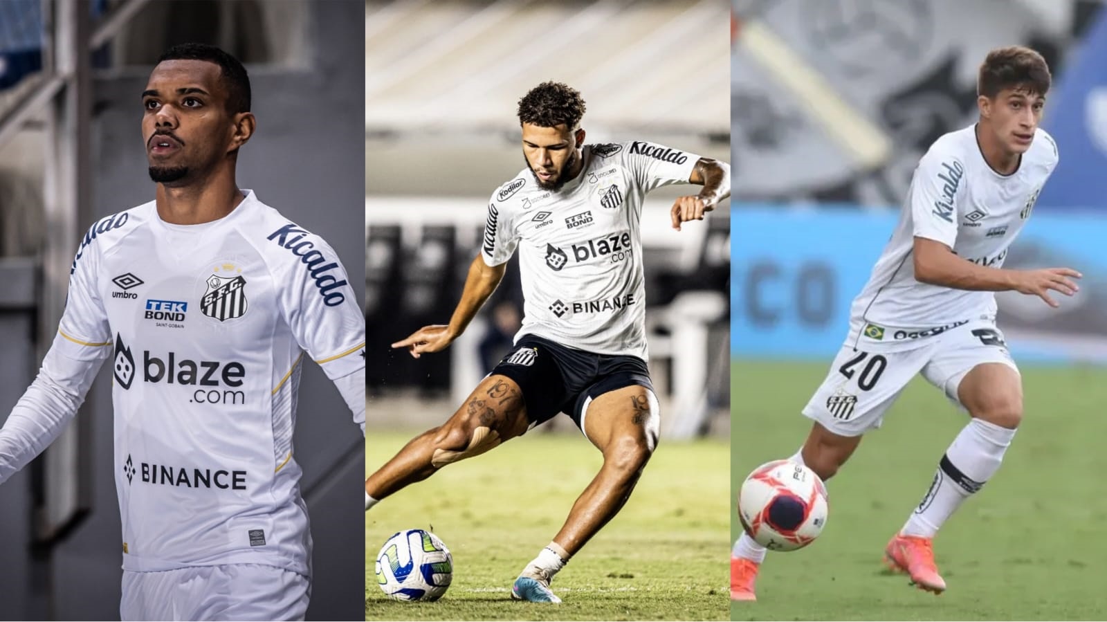 Lucas Pires, Nathan e Gabriel Pirani devem voltar de empréstimos ao Santos (Fotos: Reprodução/ Raul Baretta/ Ivan Storti/ Santos FC/ Montagem)