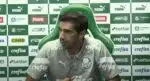 Abel Ferreira deu declarações sobre vitória do Santos, em coletiva de imprensa, que pegaram mal (Foto: Reprodução/ TV Palmeiras)