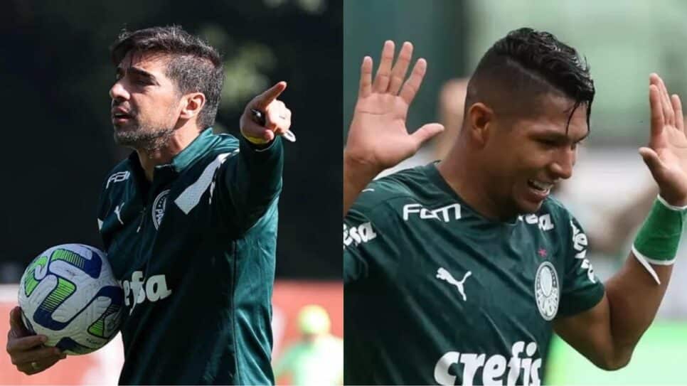 Abel pode mandar Artur para banco de reservas e ter dupla para Rony (Fotos: Reprodução/Cesar Greco/ SE Palmeiras/ Montagem)