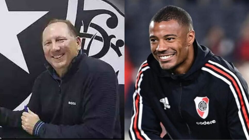 John Textor, do Botafogo, deve desbancar Palmeiras e Flamengo por De La Cruz (Ftoos: Reprodução/ Divulgação/ River Plate/ Montagem)
