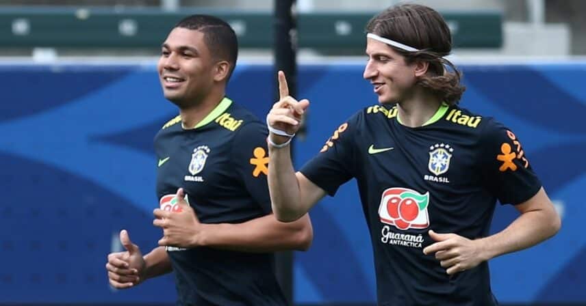 Casemiro e Filipe Luís (Foto: Reprodução) Corinthians Mano Menezes