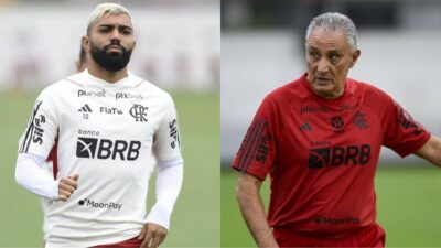 Imagem do post POUCOS AMIGOS: Câmeras FLAGRAM semblante de Gabigol durante comando do 1º treino de Tite no Flamengo