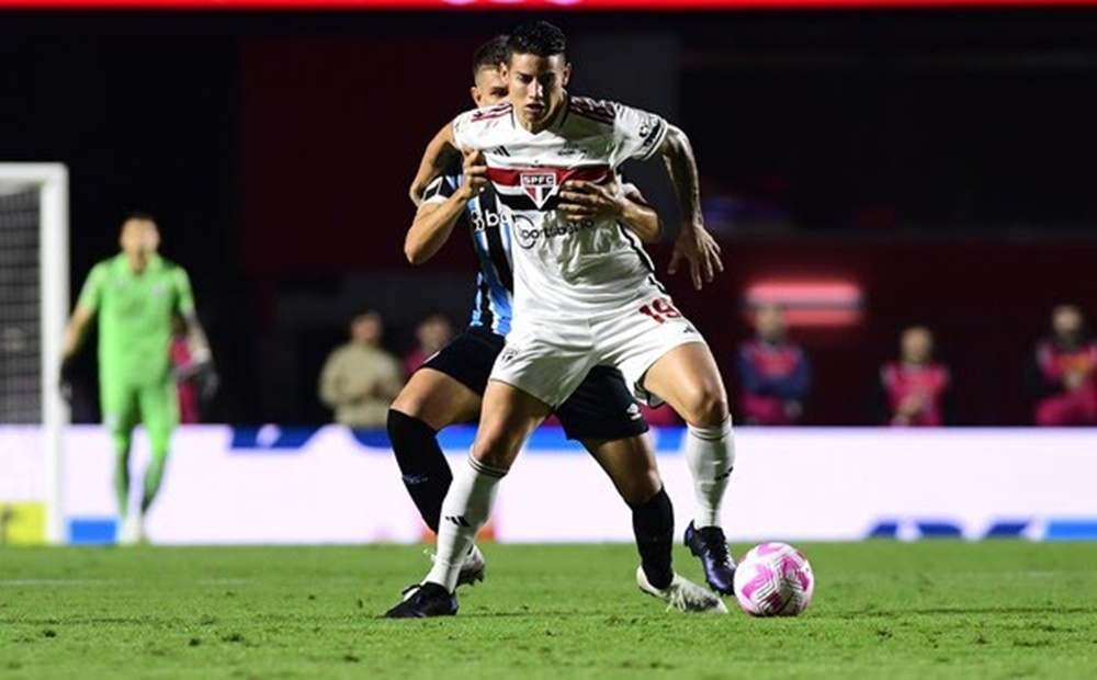 James Rodríguez fez bonito no jogo do São Paulo contra o Grêmio, recentemente (Foto: Reprodução/ SPFC/ Instagram)