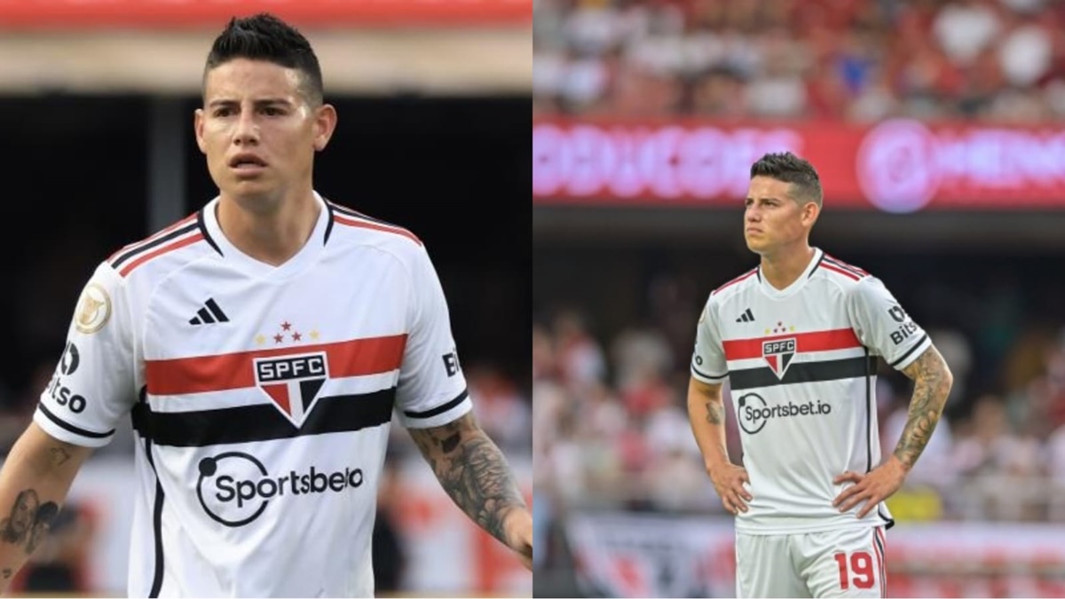 James Rodríguez recebe crítica positiva fora do São Paulo (Fotos: Reprodução/ Divulgação/ SPFC/ Montagem)