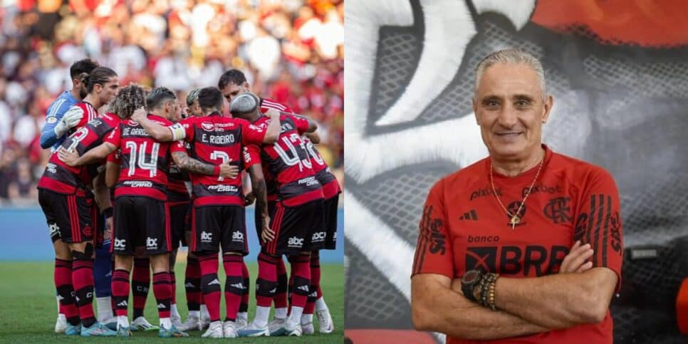 Jogadores do Flamengo e Tite (Foto: Reprodução / Internet)
