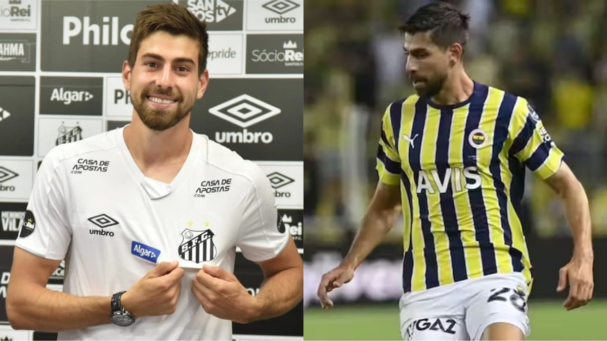 Lucas Peres é zagueiro que já jogou pelo Santos e hoje pertence ao Fenerbahçe (Fotos: Reprodução/ Arthur Faria/ Getty Images/ Montagem)