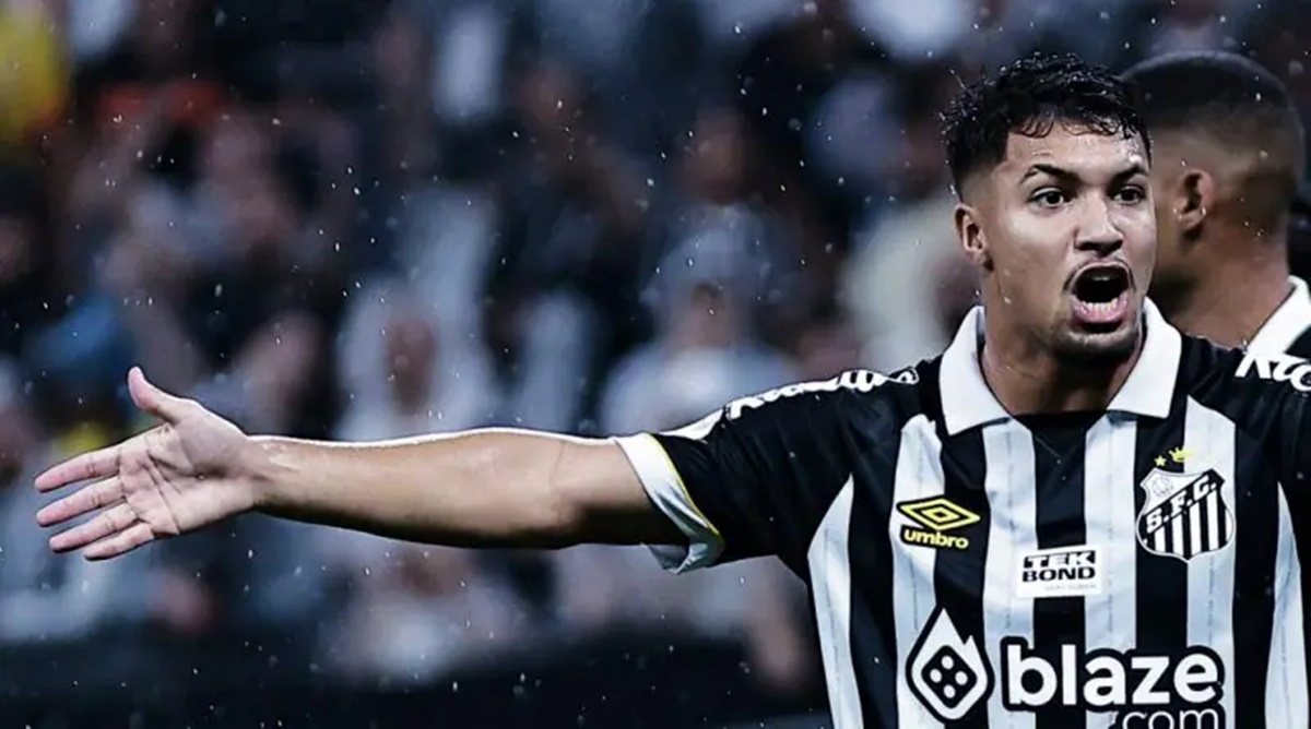 Marcos Leonardo diminui o Corinthians, leva cartao amarelo e está suspenso de compromisso importante ao Santos (Foto: Reprodução/ Fabio Gianelli/ AGIF)