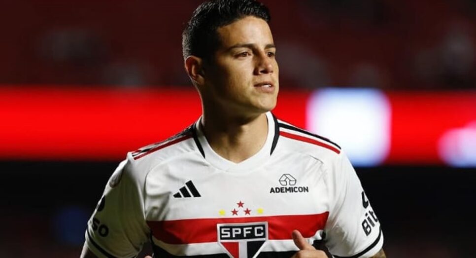 James Rodríguez publica foto nas redes sociais com a camisa do São Paulo (Foto: Reprodução/ Instagram)