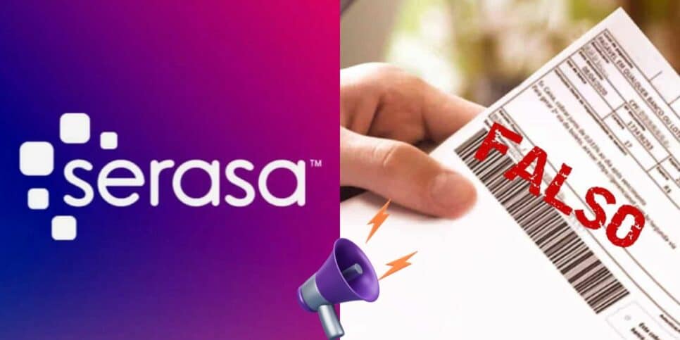 Logo do Serasa e boleto falso (Foto: Reprodução / Internet)