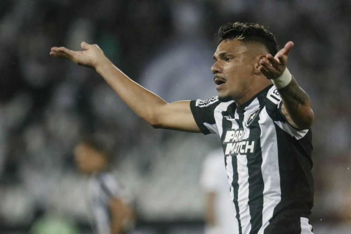 Tiquinho Soares ao comemorar gol do Botafogo (Foto: Vítor Silva/Botafogo)