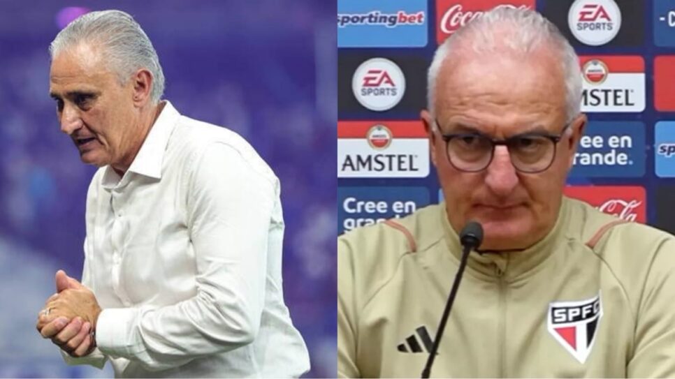 Tite, técnico do Flamengo e Dorival Júnior, ex-Fla e atual São Paulo (Fotos: Reprodução/ Gilson Lobo/ AFP/ Divulgação SPFC/ Montagem)