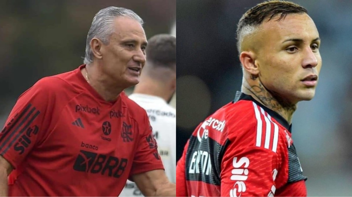 Grêmio Tite decide o que vai faer com Everton Cebolinha no Flamengo (Fotos: Reprodução/ Marcelo Cortes/ CRF/ Montagem)