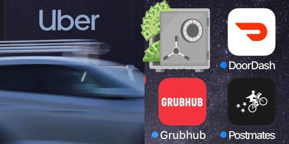 Uber e logos da DoorDash, Grubhub e Postmates (Foto: Reprodução / Internet)