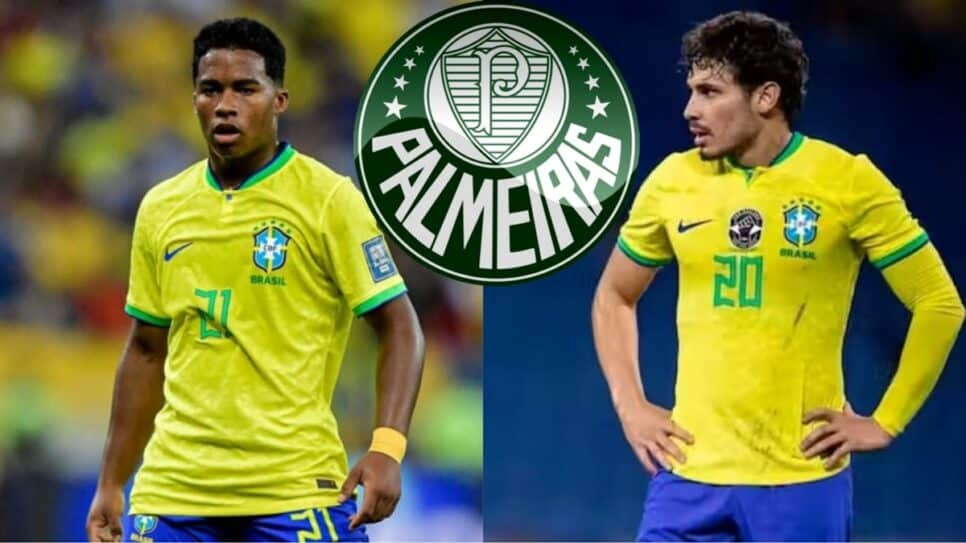 Endrick e Raphael Veiga voltam ao Palmeiras após traumas na Seleção Brasileira (Fotos: Reprodução/ Vitor Silva/ CBF/ Montagem)