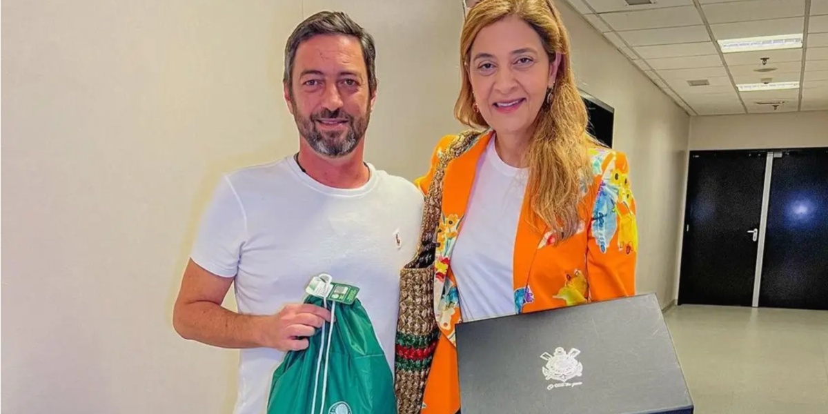 Duilio Monteiro, Presidente do clube do Corinthians e Leila Pereira, do Palmeiras (Imagem Reprodução Internet)