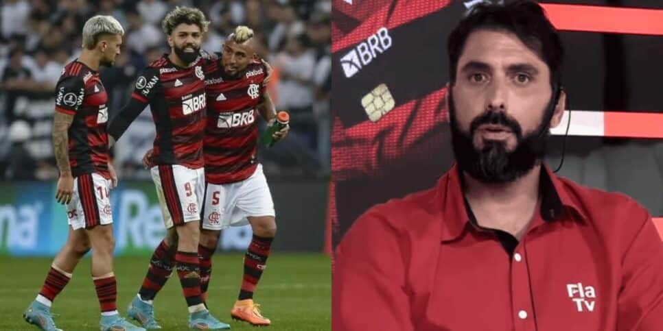 Jogadores do Flamengo e Athirson (Foto: Reprodução / Internet)