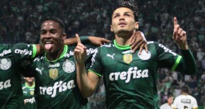 Endrick e Raphael Veiga são artilheiros do Palmeiras (Foto: Reprodução/ Cesar Greco/ SE Palmeiras)