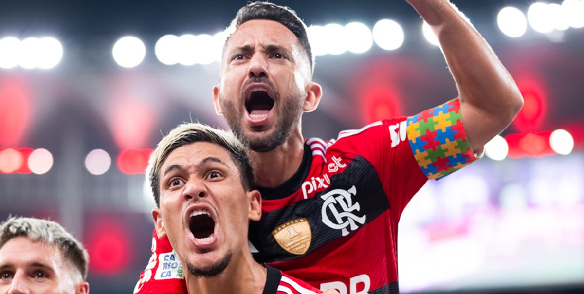 Pedro e Éverton Ribeiro, do elenco do Flamengo (Foto: Reprodução/ CRF)