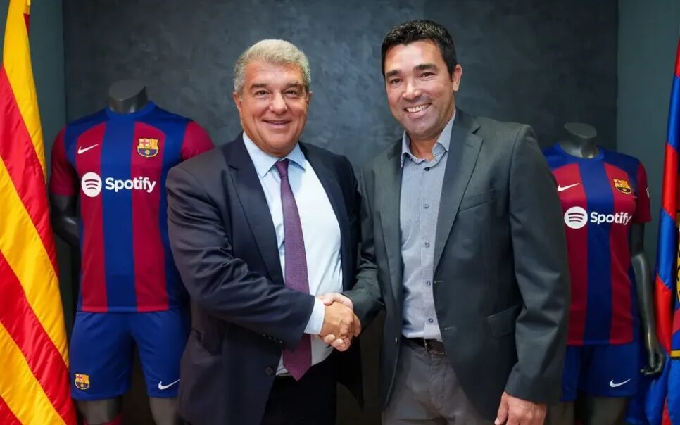 Cruzeiro Ronaldo Deco do Barcelona (à esquerda) (Foto: Reprodução)