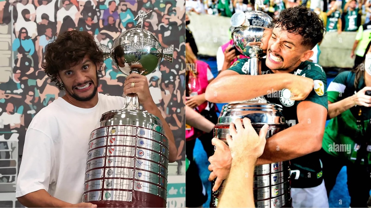 Gustavo Scarpa foi campeão da Libertadores pelo Palmeiras (Foto: Reprodução/ Cesar Greco/ SEP/ Montagem)