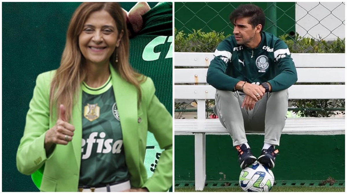 Leila Pereira quer dar 'animada'em Abel Ferreira com sondagem na contratação deste craque na Europa (Fotos: Reprodução/ Cesar Greco/ SE Palmeiras/ Montagem)