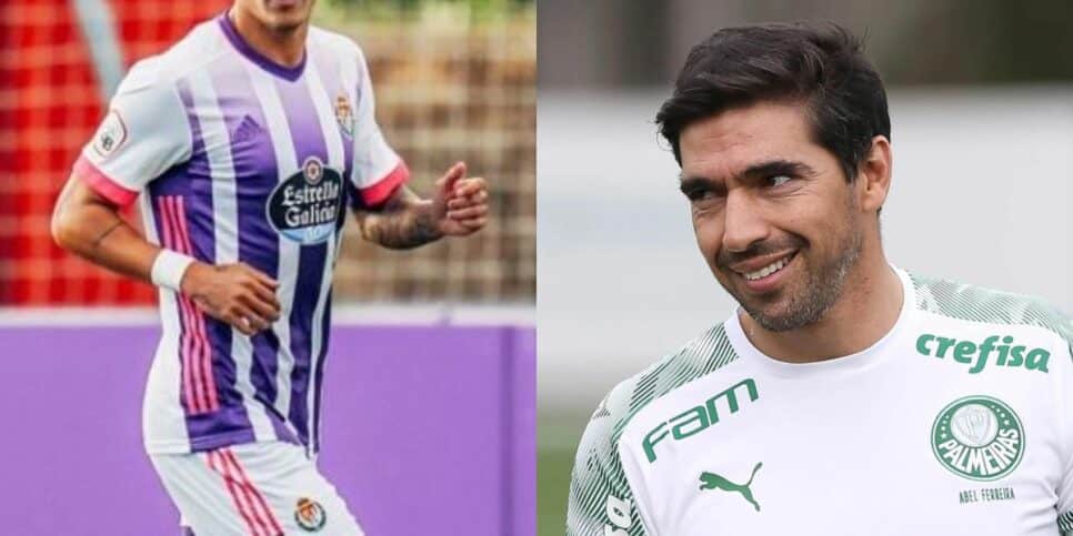 Lucas Freitas e Abel Ferreira, técnico do Palmeiras (Foto: Reprodução / Internet)