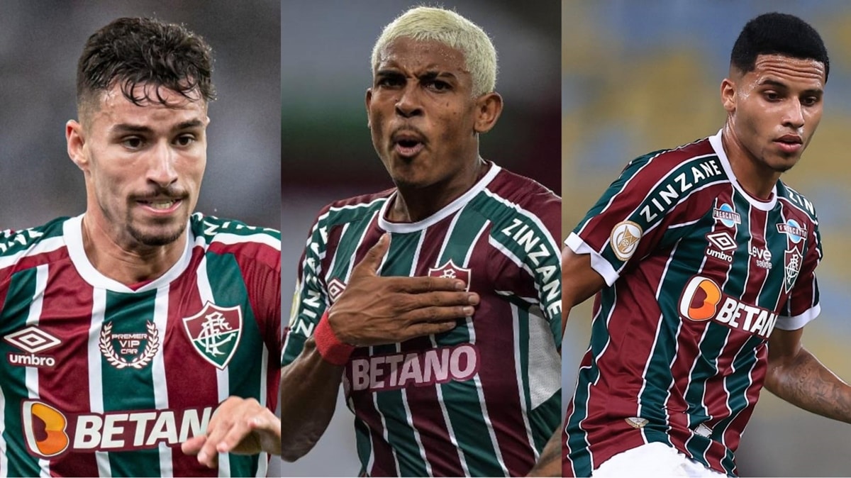 Martinelli, John Kennedy e Alexsander sairão do Fluminense (Fotos: Reprodução/ Divulgação/ Montagem)