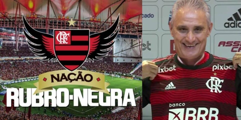 Nação Rubro-Negra e Tite, técnico do Flamengo (Foto: Reprodução / Internet)