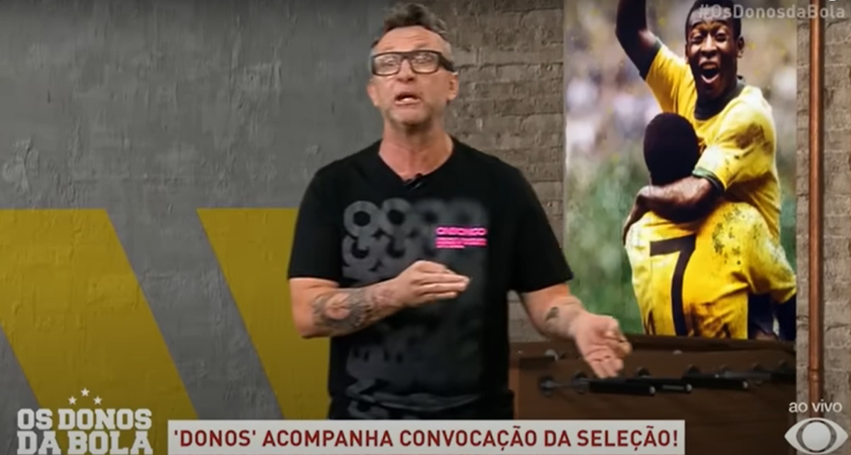 Craque Neto parabeniza escalação de um jogador do Palmeiras e crava que ele é melhor que Ronaldo, Romário e Pelé (Foto: Reprodução/ Os Donos da Bola/ Band/YouTube)