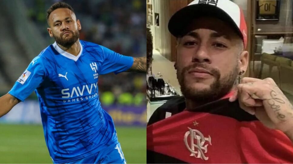 Neymar é contratado do Al-Hilal; O craque publica foto com camisa do Flamengo, em 2021 (Fotos: Reprodução/ GettyImages/ Instagram/ Montagem)