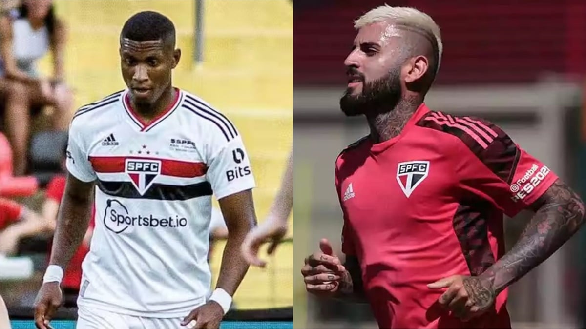 Nikão e Thiago Couto podem voltar do empréstimo ao São Paulo (Fotos: Reprodução/ SPFC/ Montagem)