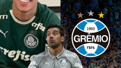 Abel Ferreira não tem espaço a joia do Palmeiras que vira alvo do Grêmio em 2024 (Fotos: Reprodução/ SEP/ Internet/ Montagem)