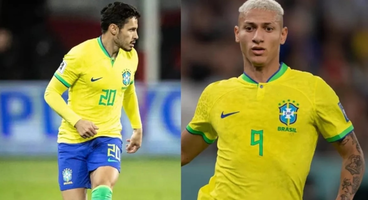 Raphael Veiga e Richarlison são especulados como substituto de Neymar nas eliminatória da Copa (Fotos: Reprodução/ Vitor Silva/ CBF/ Montagem)