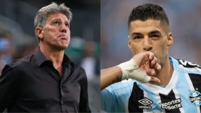 Renato Gaúcho recebe excelente notícia de situação de Suárez e isto deve animá-lo a seguir no Grêmio (Fotos: Reprodução/ Internet/ Montagem)