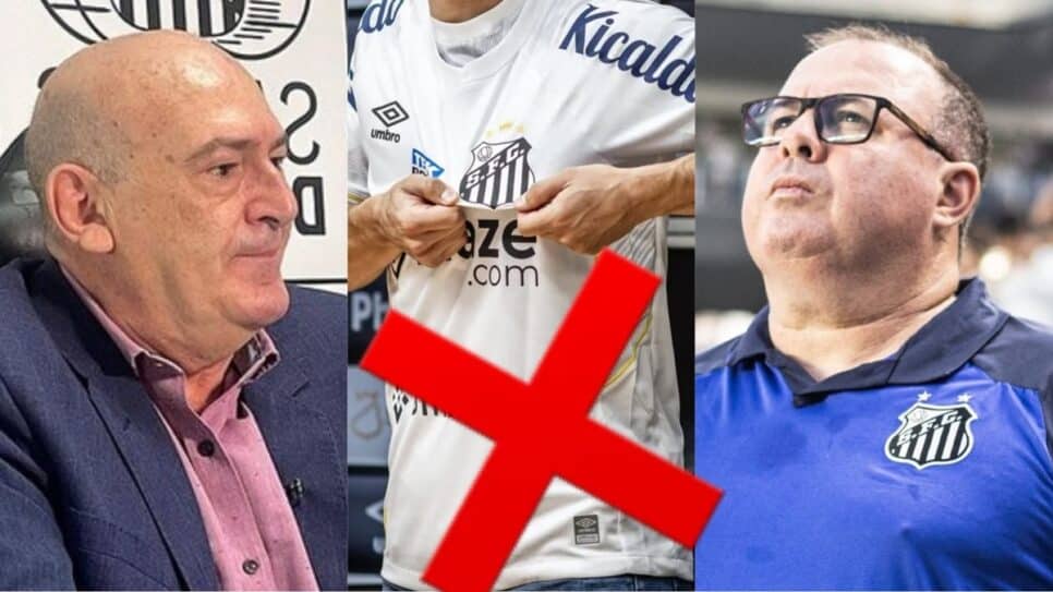 Rueda contrata, Marcelo Fernandes não aciona, e jogador deve sair do Santos sem jogar (Fotos: Reprodução/ Santos FC/ Internet/ Montagem)