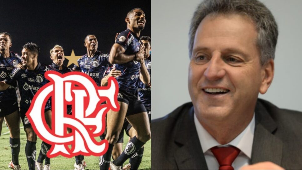 Landim não se contenta apenas com Marcos Leonardo e quer arrancar mais um do Santos em 2024 (Fotos: Reprodução/ SantosFC/ CRF/ Montagem)