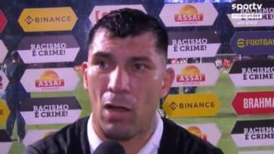 Medel expressa descontentamento com atuação do Vasco contra o Corinthians (Foto: Reprodução/Sportv/`Premiere)