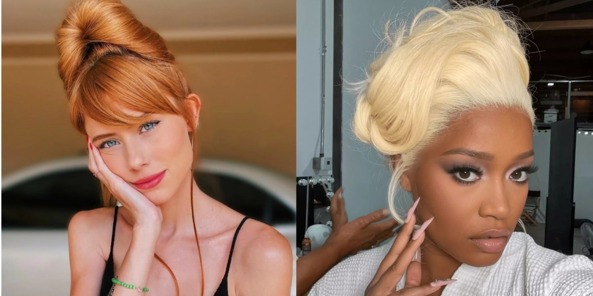 Modelo de penteado bouffant com franja lateral (Imagem Reprodução Internet)