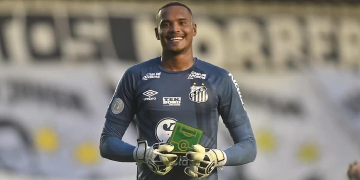 Johm, goleiro que pode voltar para o Santos em 2024 (Foto: Ivan Storti/Santos FC)