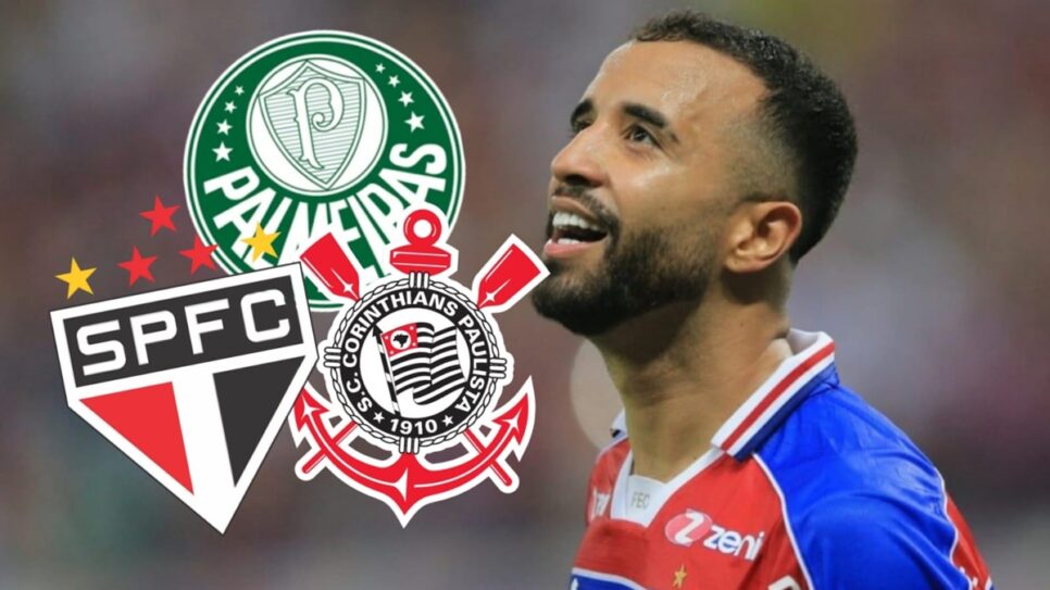 Caio Alexandre vai negociar com Palmeiras, São Paulo ou Corinthians? (Fotos: Reprodução/ Fortaleza/ Montagem)