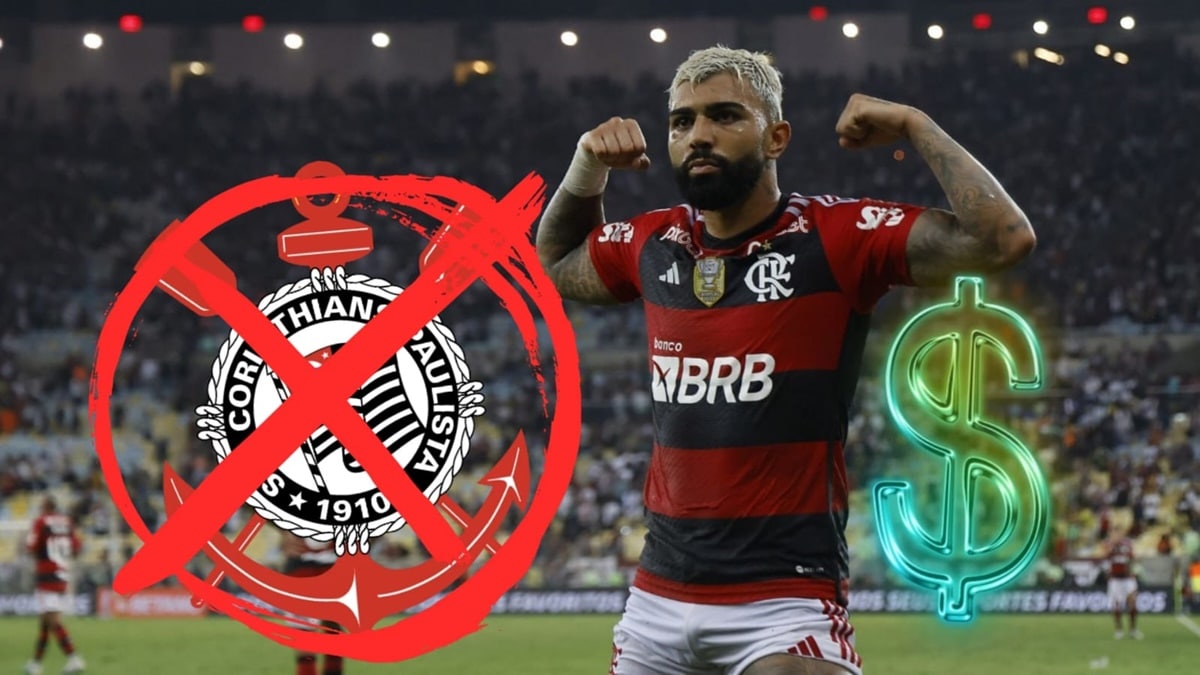 Clube milionário desbanca Corinthians diante de grana alta por Gabigol (Foto: Reprodução/ CR Flamengo/ Montagem Gustavo)