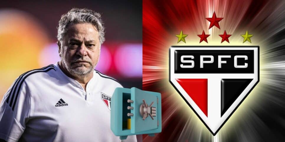Julio Casares e logo do São Paulo (Foto: Reprodução / Internet)